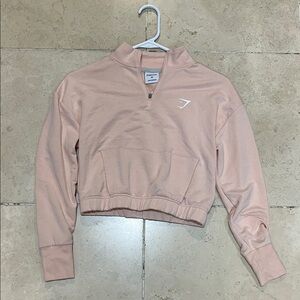 Gymshark Women's Beige Quarter-Zip Sweatshirt